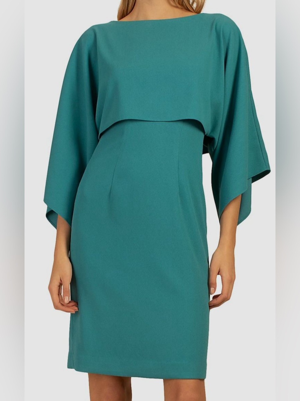 NWT Trina Turk Shalee Dress a teal-blue crepe minidress